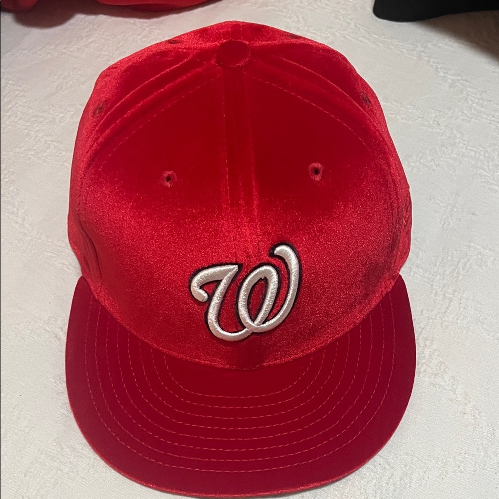 New era 59Fifty velvet red Washington nationals baseball hat